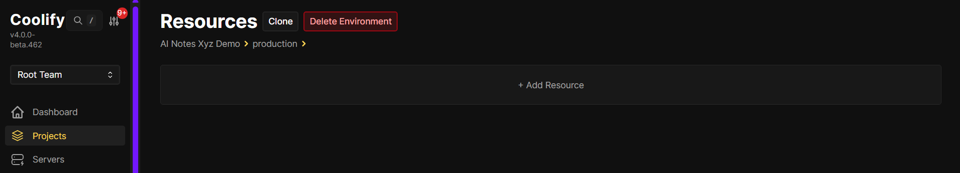 Click + Add Resource