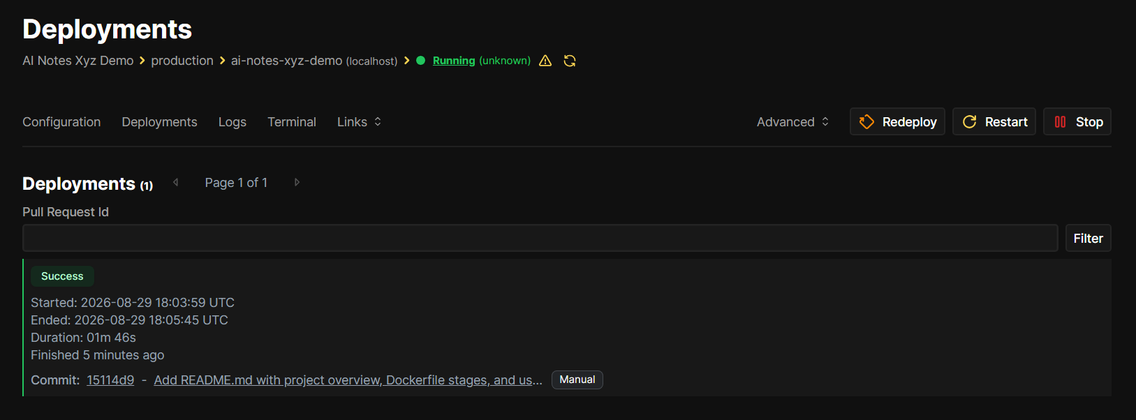 Deployed successfully