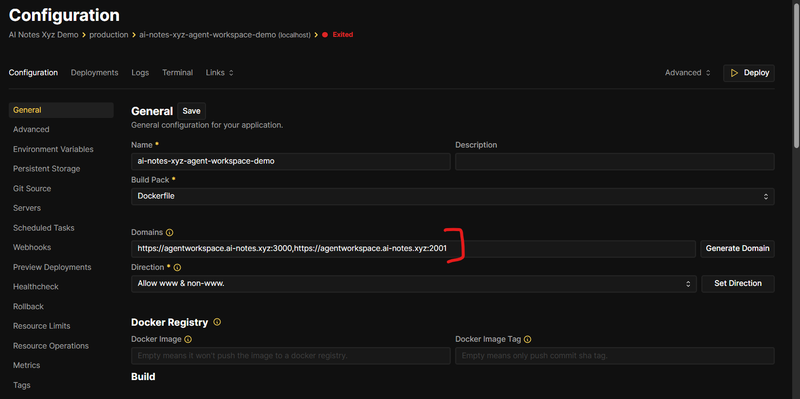 Check the two domain URLs